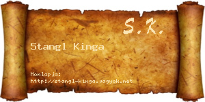 Stangl Kinga névjegykártya